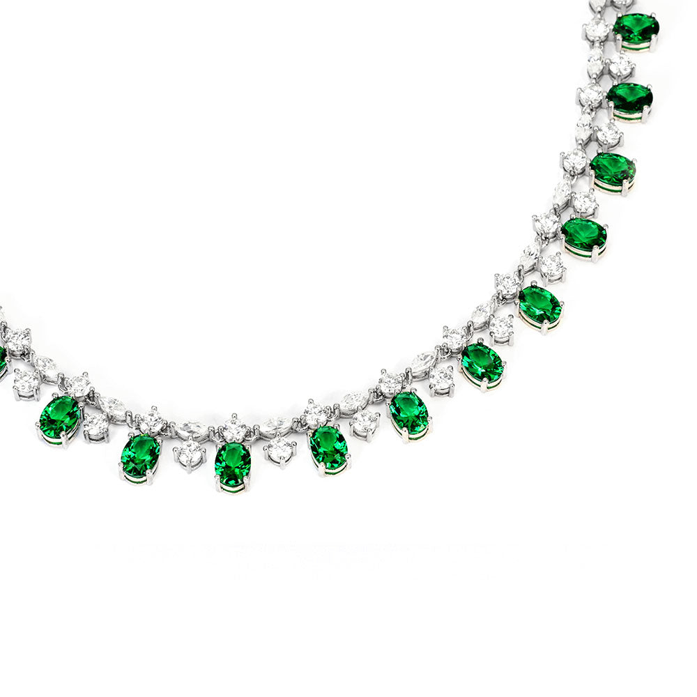 Emerald and Diamond Necklace RN-05 | Jewelry Rental - LeCaine Gems