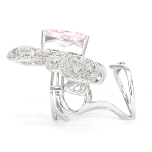 Pink Lab Grown Diamond Butterfly Ring RR-11 | Jewelry Rental - LeCaine Gems