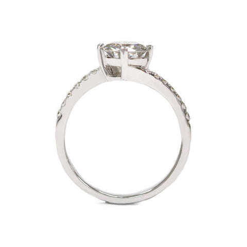 Kerry 1.5 Carat Moissanite Bypass Twist Pave Ring