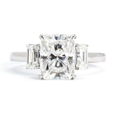 Adalina Radiant-Cut Three-Stone Moissanite Ring