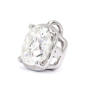 Adele Cushion Cut Moissanite Solitaire with Heart Accent Pendant in 18K gold - LeCaine Gems