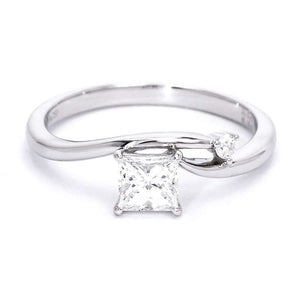 Adora Princess Moissanite with Accent Stone Ring in 18K Gold - LeCaine Gems