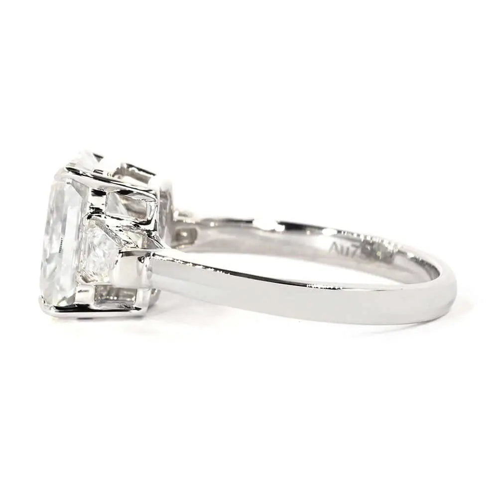 Adriana Radiant Cut 3 Stone Moissanite Ring - LeCaine Gems