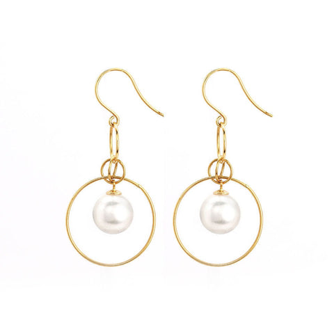 Akoya Pearl Hoop Earrings - Earrings