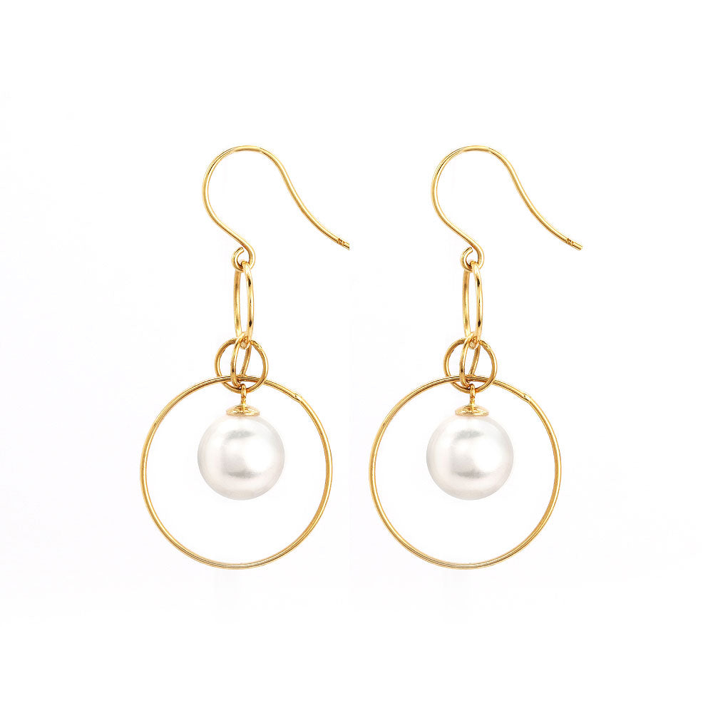 Akoya Pearl Hoop Earrings - Earrings