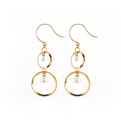 Akoya Pearl Hoop Earrings with Multiple Pearls - Earrings