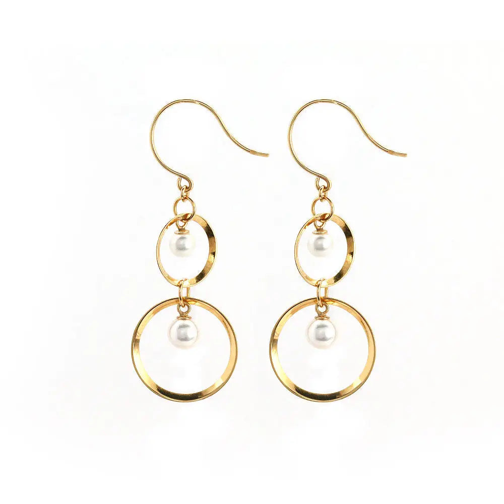 Akoya Pearl Hoop Earrings with Multiple Pearls - Earrings