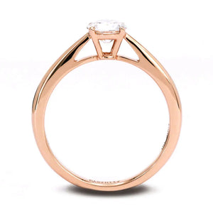 Alicia Round Moissanite Solitaire in Cathedral Setting Ring in 18K gold - LeCaine Gems
