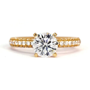 Anne Round Moissanite with Accented 4 Prong Setting in Pave