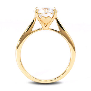 Aroha Moissanite Solitaire 18K Gold Ring - LeCaine Gems