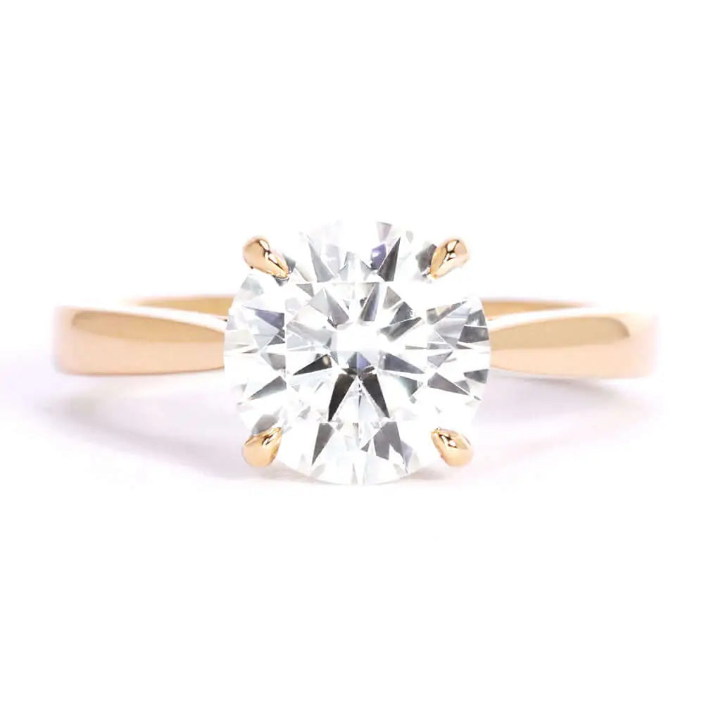 Aroha Moissanite Solitaire 18K Gold Ring - LeCaine Gems