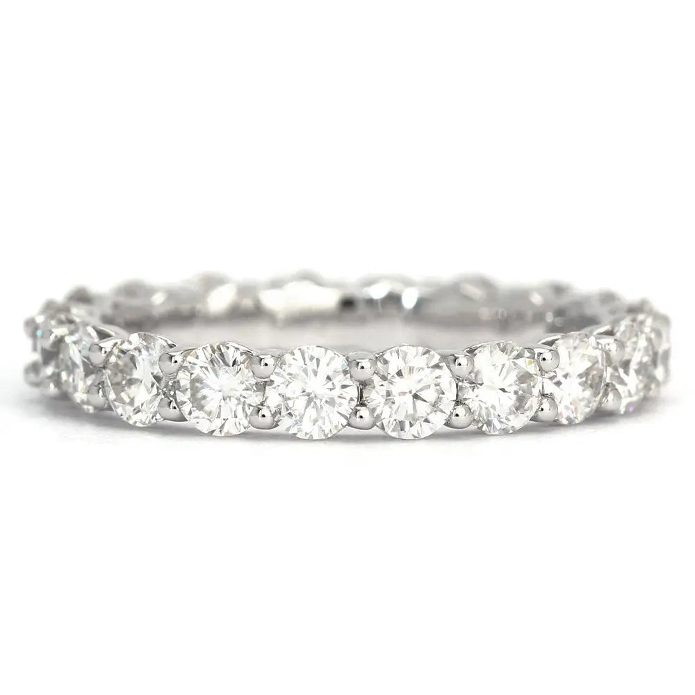 Full Eternity Moissanite Ring in 18K White Gold