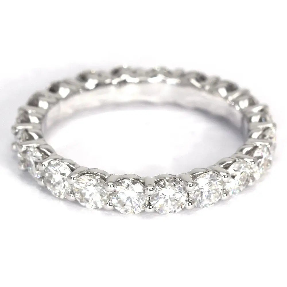 Full Eternity Moissanite Ring in 18K White Gold