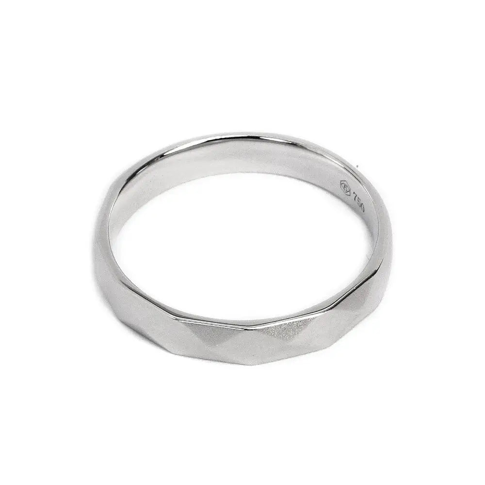 Ilonka Matte Wedding Ring in 18K White Gold