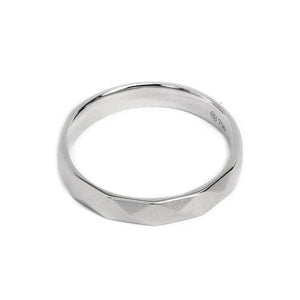 Ilonka Matte Wedding Ring in 18K White Gold