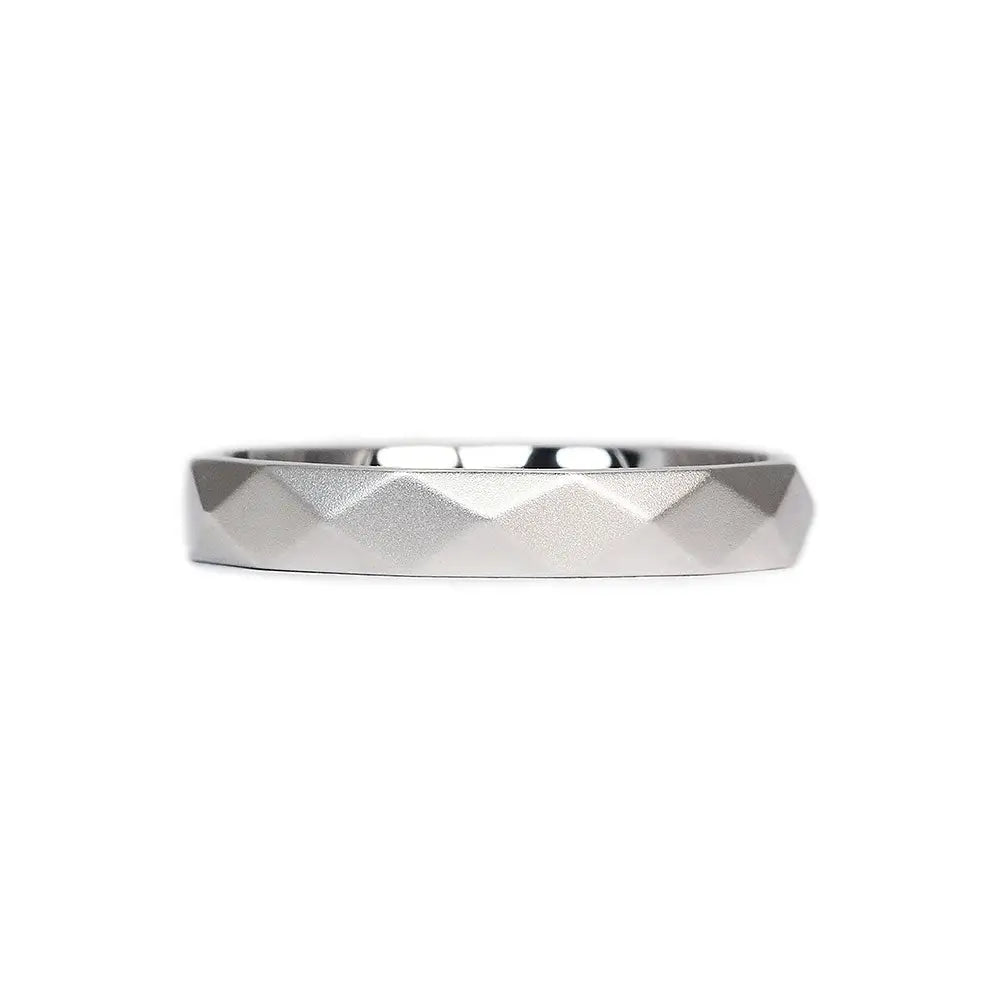 Ilonka Matte Wedding Ring in 18K White Gold