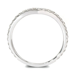 Ivette Moissanite V Shaped Wedding Ring in 18K White Gold