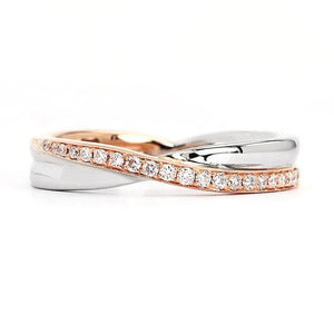 Johannah Wedding Ring in Duo Tone 18K Gold