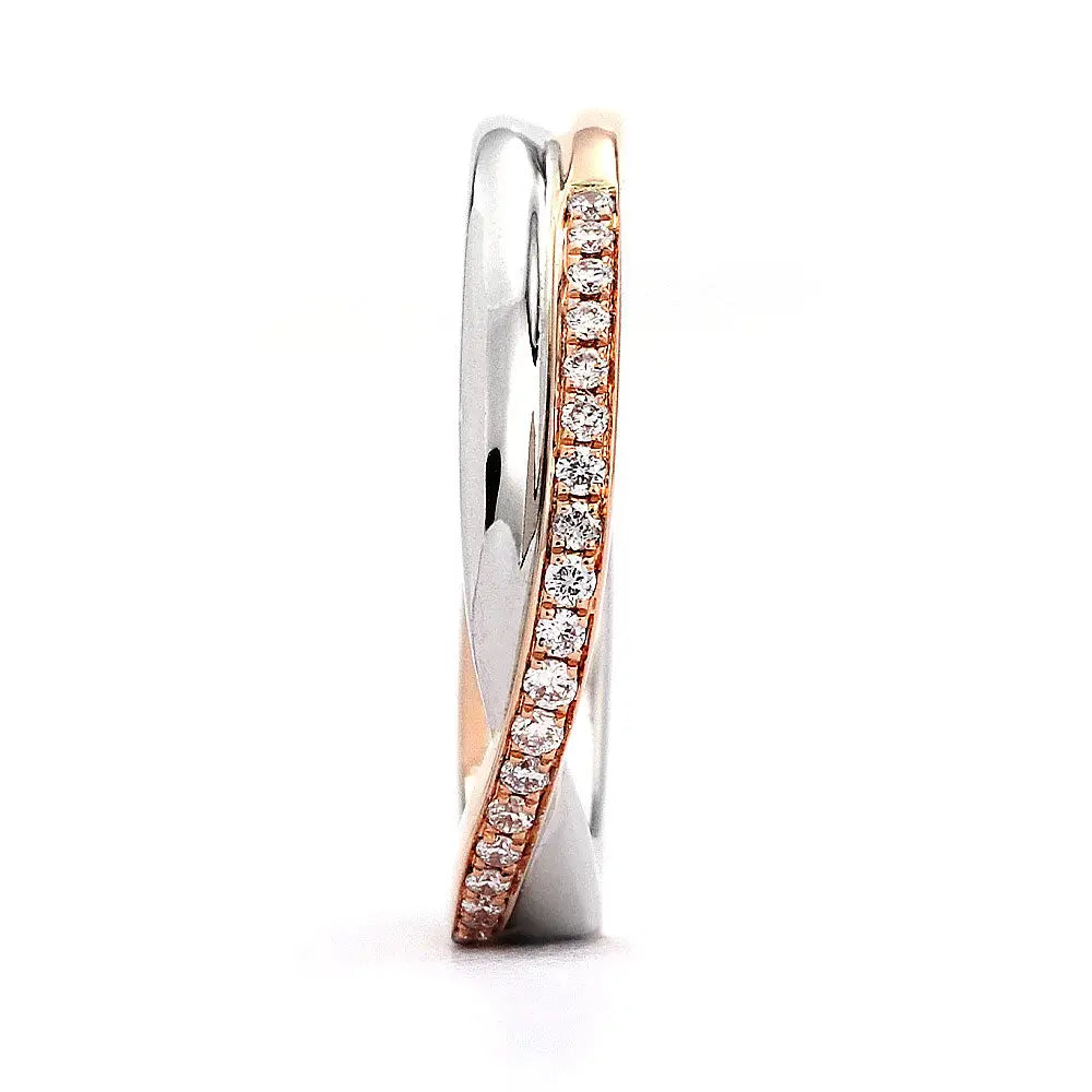 Johannah Wedding Ring in Duo Tone 18K Gold