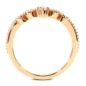 Tiara Milgrain Wedding Ring in 18K Rose Gold