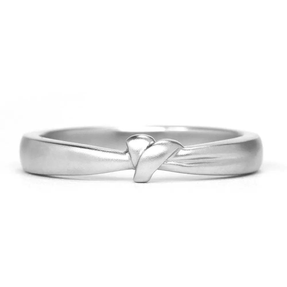 Tie the Knot Wedding Ring in 18K White Gold Matte