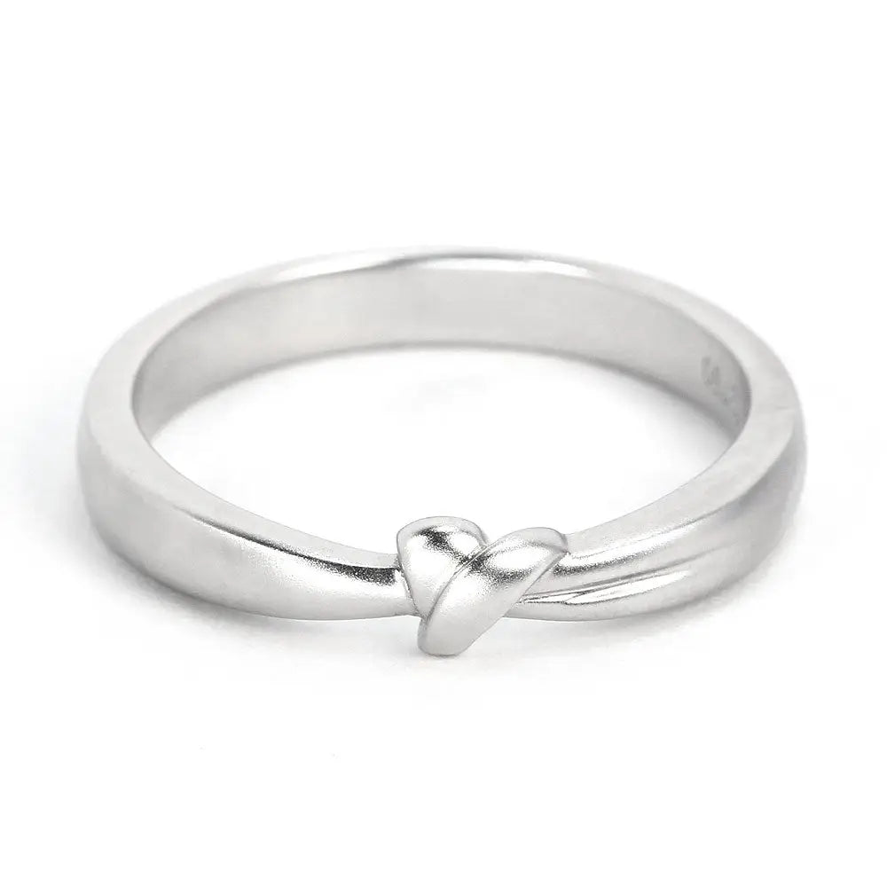 Tie the Knot Wedding Ring in 18K White Gold Matte