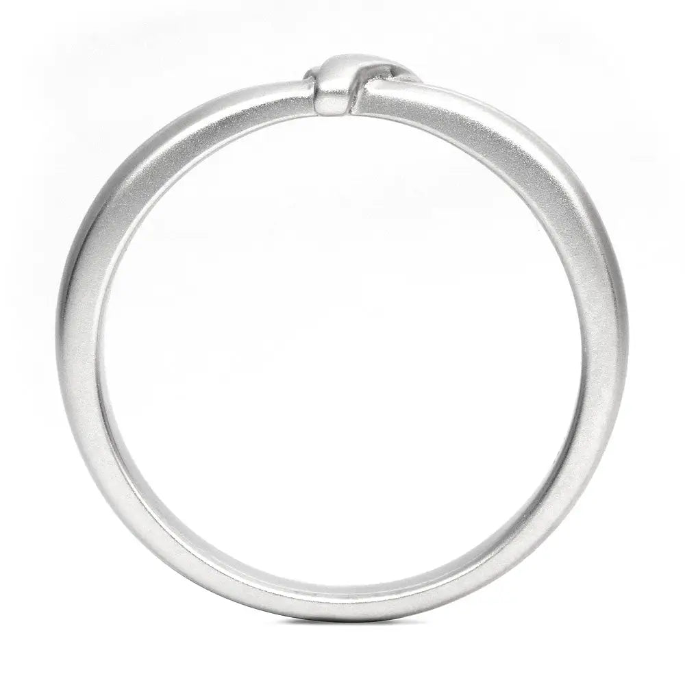 Tie the Knot Wedding Ring in 18K White Gold Matte