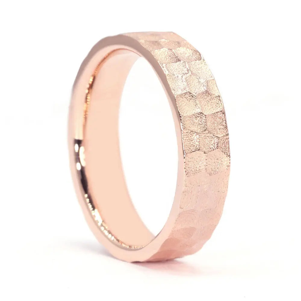 Toril Hammered Matte Ring in 18K Rose Gold