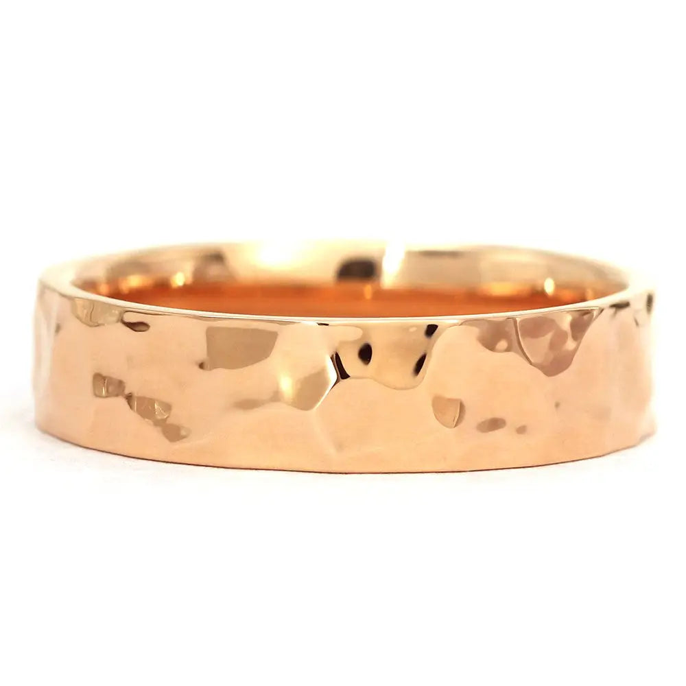 Toril Hammered Ring in 18K Rose Gold