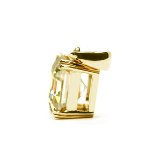 Asscher Canary Yellow Moissanite Solitaire Pendant in 18K gold - LeCaine Gems