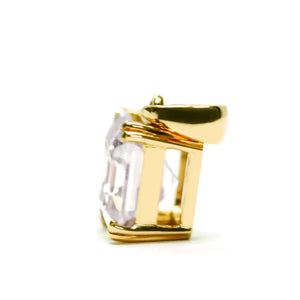 Asscher Moissanite Solitaire in Basket Setting Pendant in 18K gold - LeCaine Gems