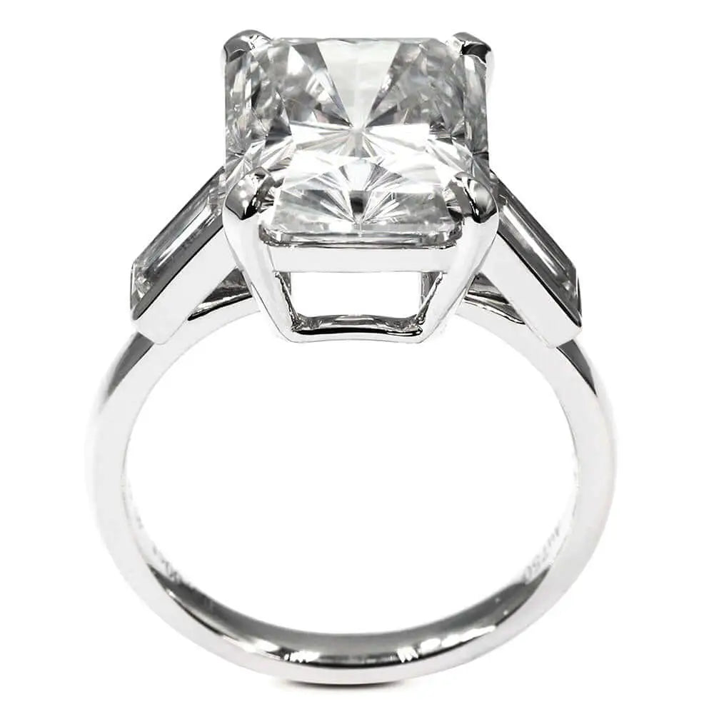 Audrey Radiant Cut 3 Stone Moissanite Ring - LeCaine Gems