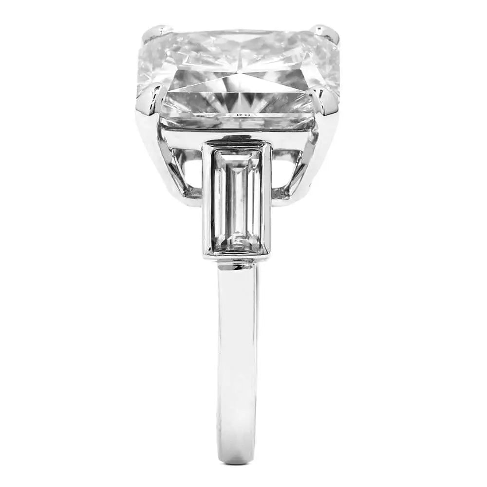 Audrey Radiant Cut 3 Stone Moissanite Ring - LeCaine Gems