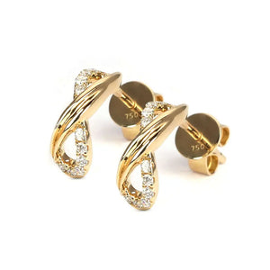 Britanny Kylie Earrings with Lab Grown Diamonds in 18K Gold - LeCaine Gems