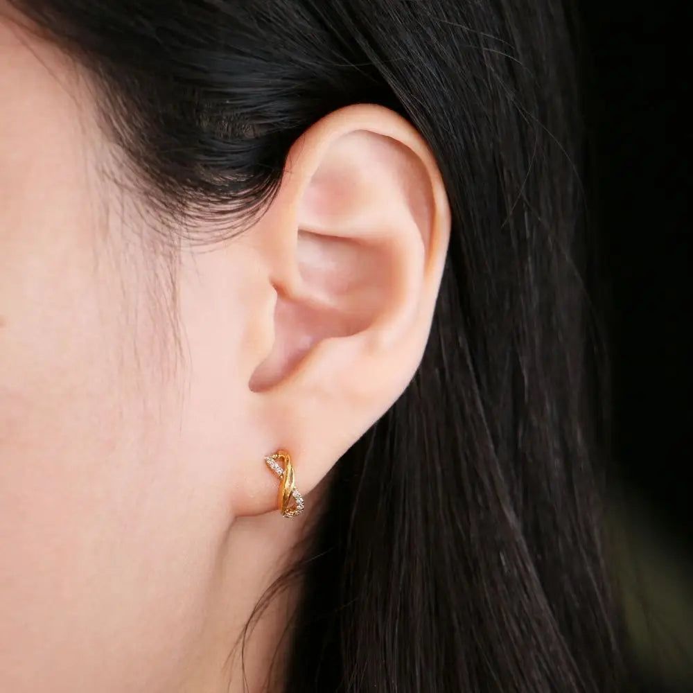 Ready Made | Britanny Kylie Earrings with Lab Grown Diamonds in 18K Yellow Gold - LeCaine Gems