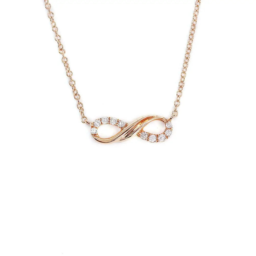 Britanny Kylie Infinity Shaped Lab Grown Diamond Necklace in 18K Gold - LeCaine Gems
