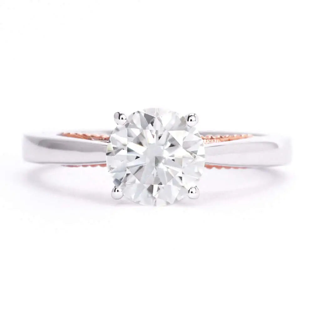 Brooke Moissanite Ring in 18K gold - LeCaine Gems