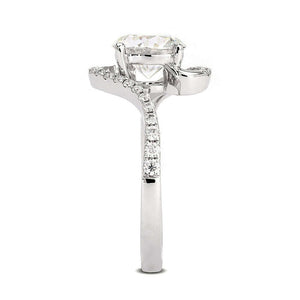 Carla Round Moissanite with Accent Bypass Band Ring - LeCaine Gems