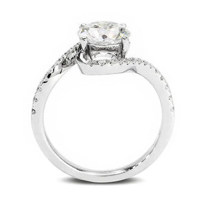 Carla Round Moissanite with Accent Bypass Band Ring - LeCaine Gems