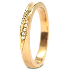 Carrie Carved Design Moissanite Accented with Fingerprint Engraving Wedding Rings in 18K gold - LeCaine Gems