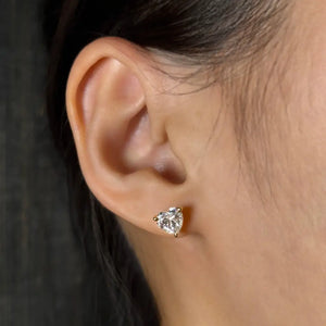 Celine Heart Shaped Moissanite Stud Earrings witxah V Prongs - LeCaine Gems
