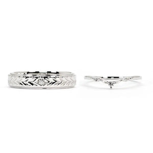 Chloe 18K Gold Wedding Rings - LeCaine Gems