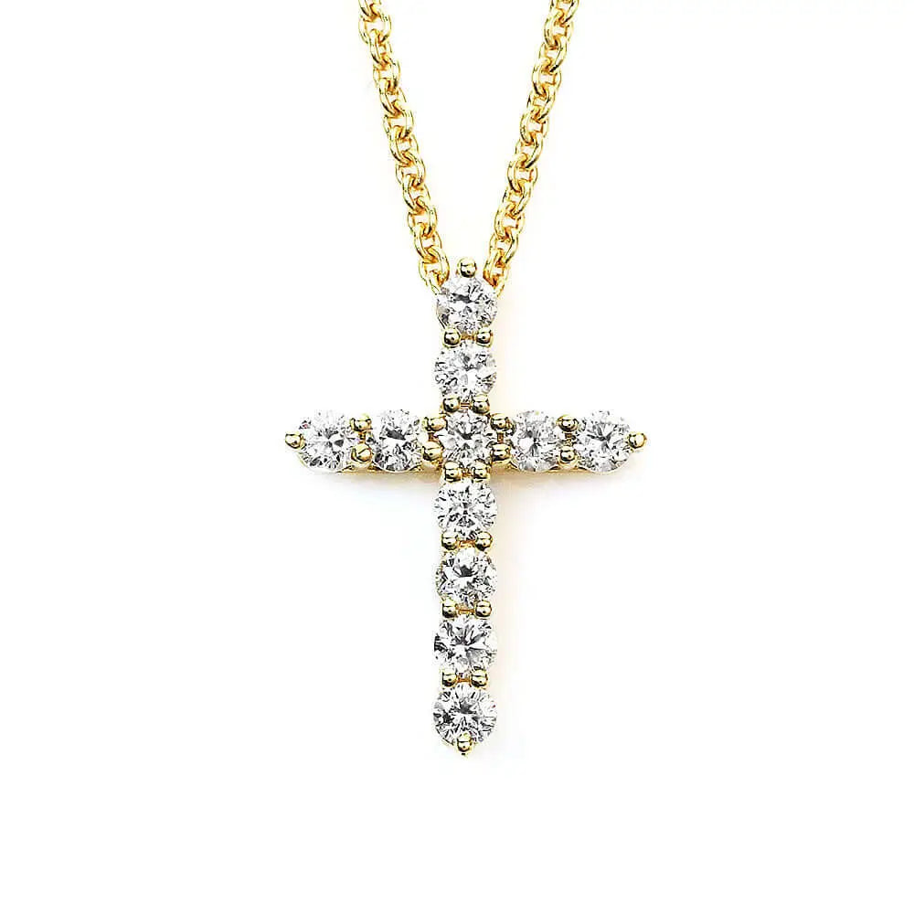 Christina Lab Grown Diamond Cross Pendant in 18K Gold - LeCaine Gems