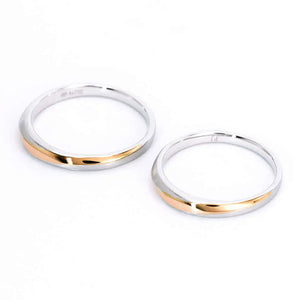 Clodagh 18K Two Tone Gold Matching Wedding Rings - LeCaine Gems