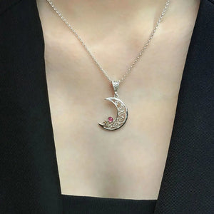 Crescent Moon & Star Necklace Sterling Silver (PAX14)