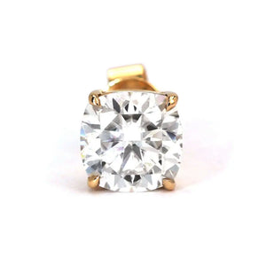 Cushion Cut Moissanite Solitaire in Basket Setting Stud Earrings in 18K gold - LeCaine Gems