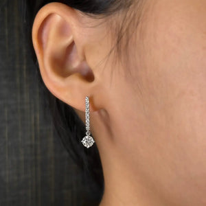 Danica Round Moissanite Hoop Earrings in 18K Gold - LeCaine Gems