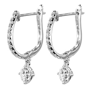 Danica Round Moissanite Hoop Earrings in 18K Gold - LeCaine Gems