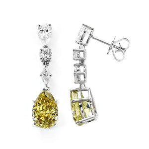 Dawn Intense Yellow Moissanite Earrings in 18K Gold - LeCaine Gems