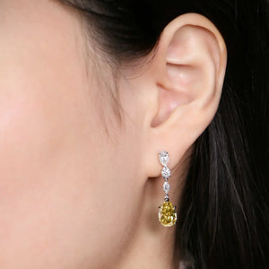 Dawn Intense Yellow Moissanite Earrings in 18K Gold - LeCaine Gems